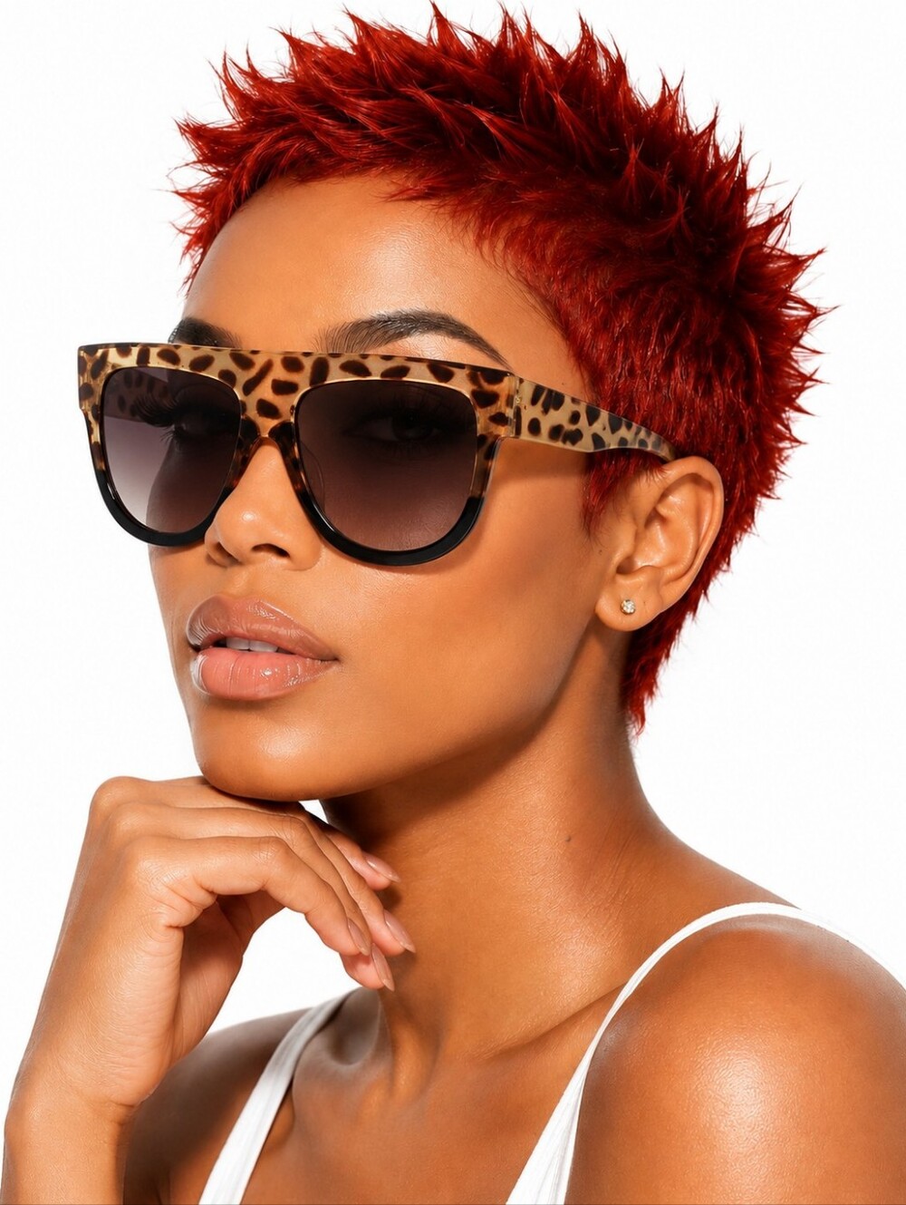 Oversized Flat Top Safari Print Sunglasses